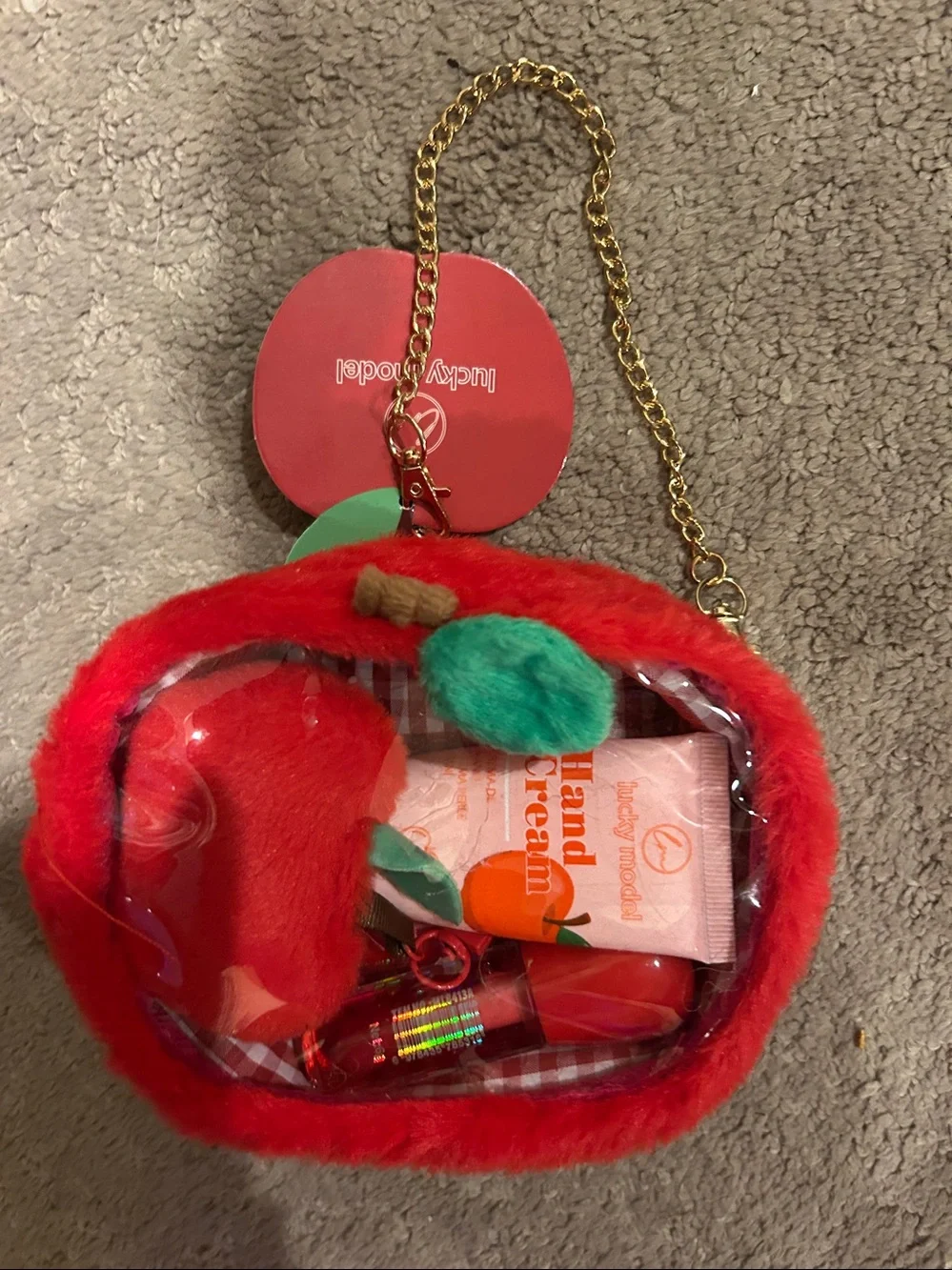 little girls purse with goodies